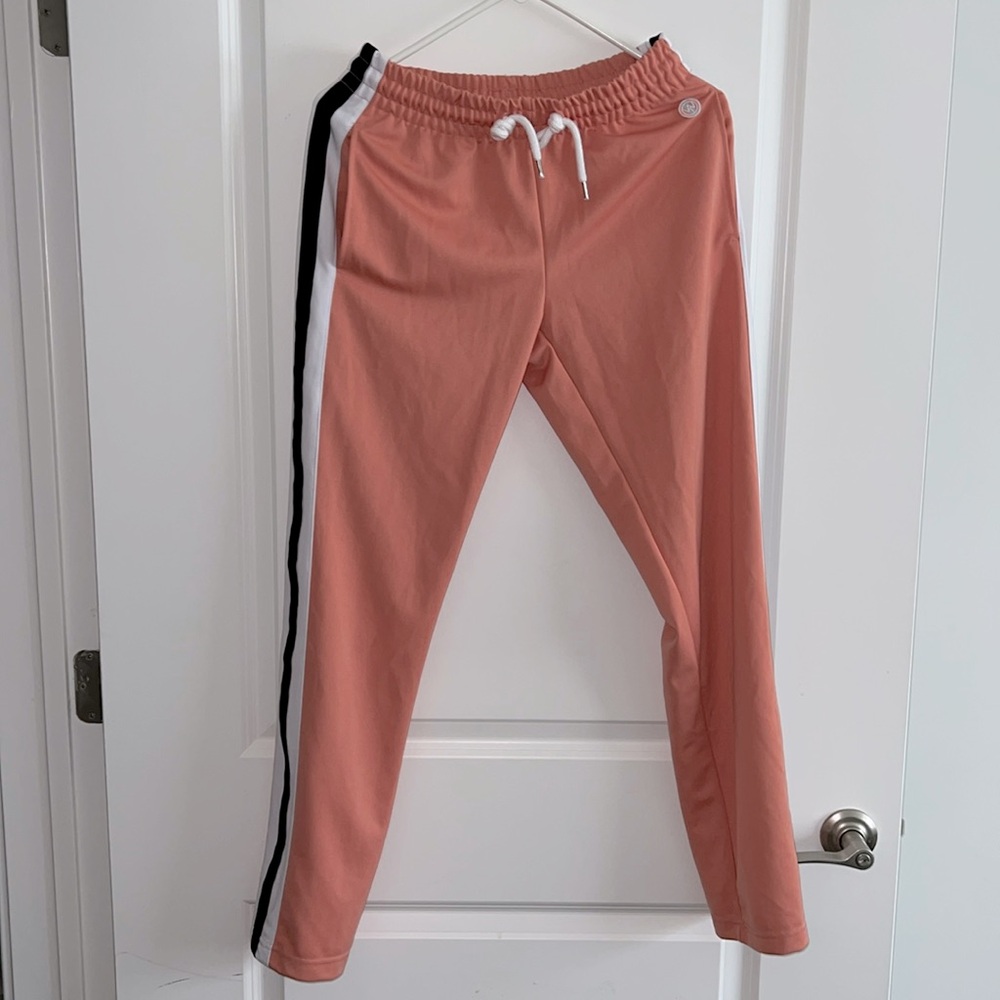 Peach track pants